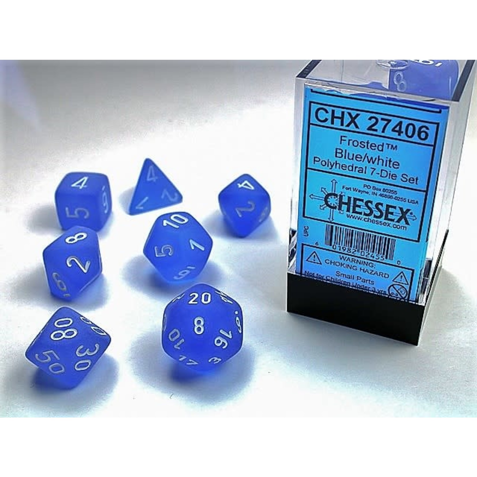 Chessex Dice RPG 27406 7pc Frosted Blue/White