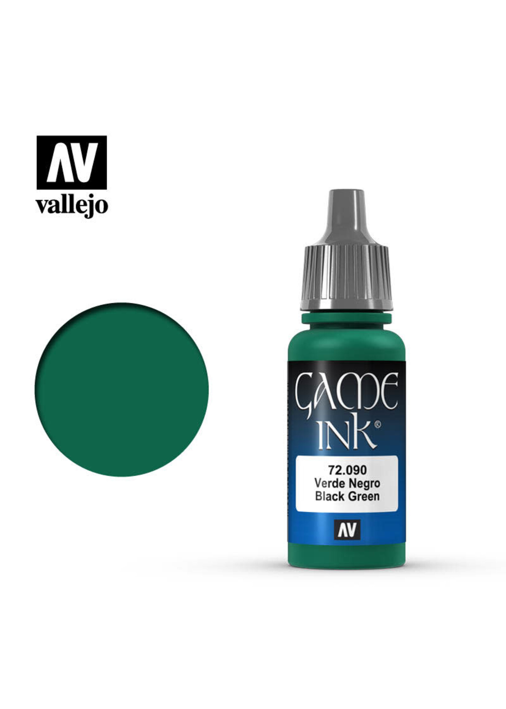 Vallejo 118VAL72090 Game Color Ink Black Green (17ml)