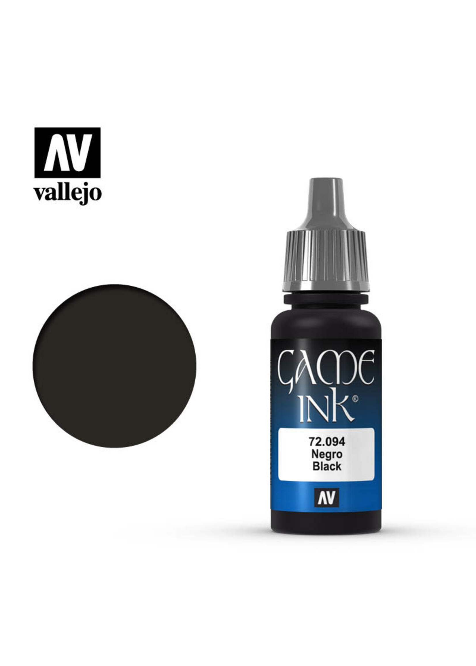 Vallejo 120VAL72094 Game Color Ink Black (17ml)
