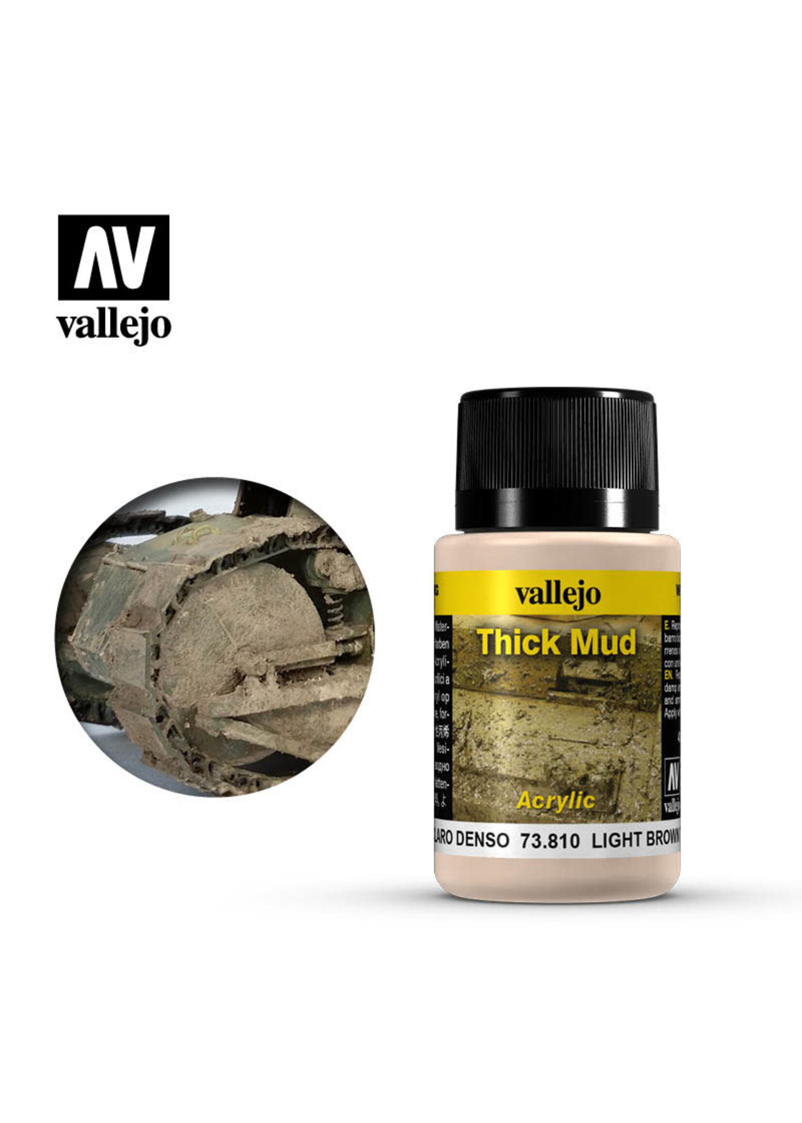 Vallejo VAL73810 Weathering Effects Light Brown Thick Mud (40ml)