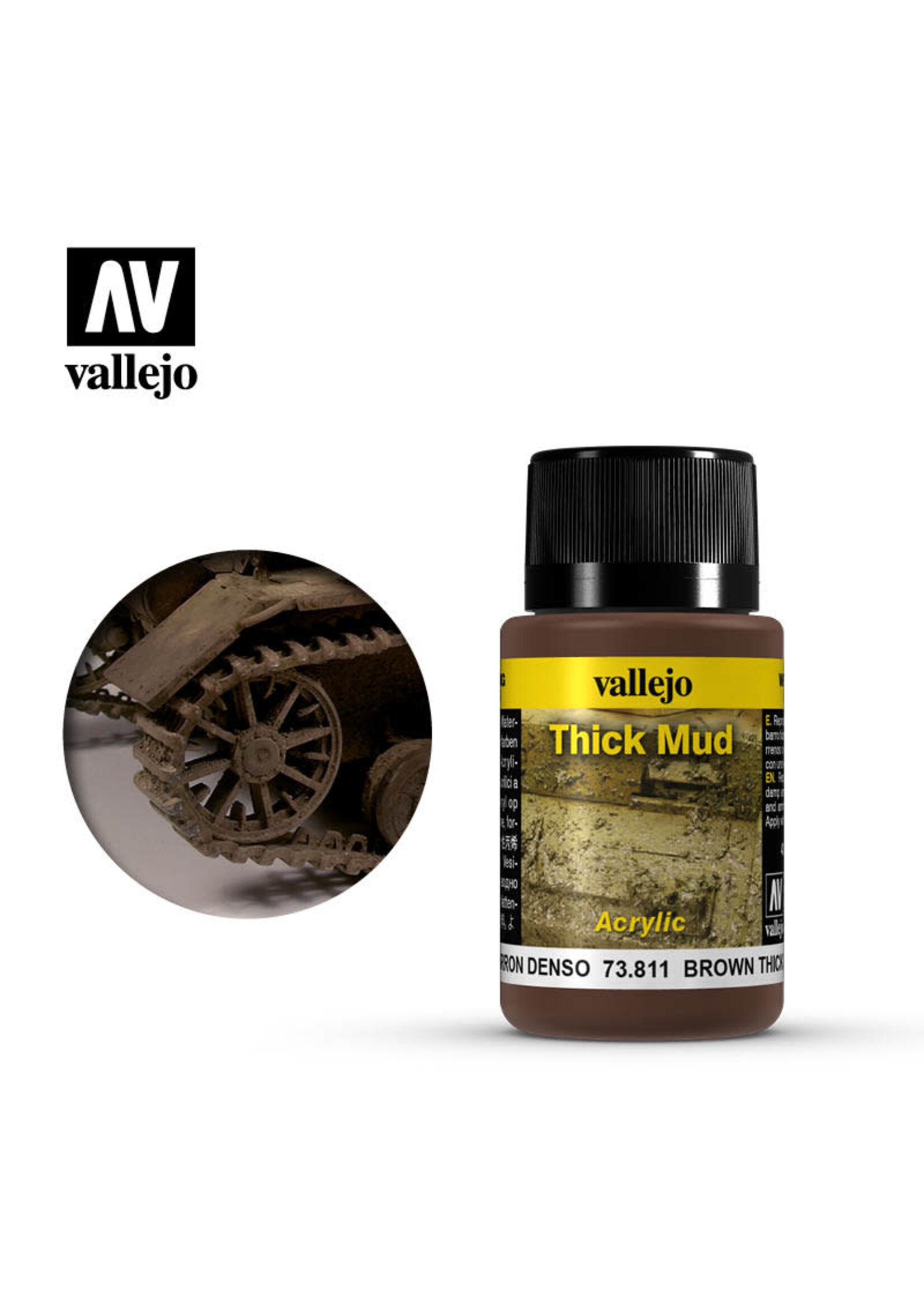 Vallejo VAL73811 Weathering Effects Brown Thick Mud (40ml)