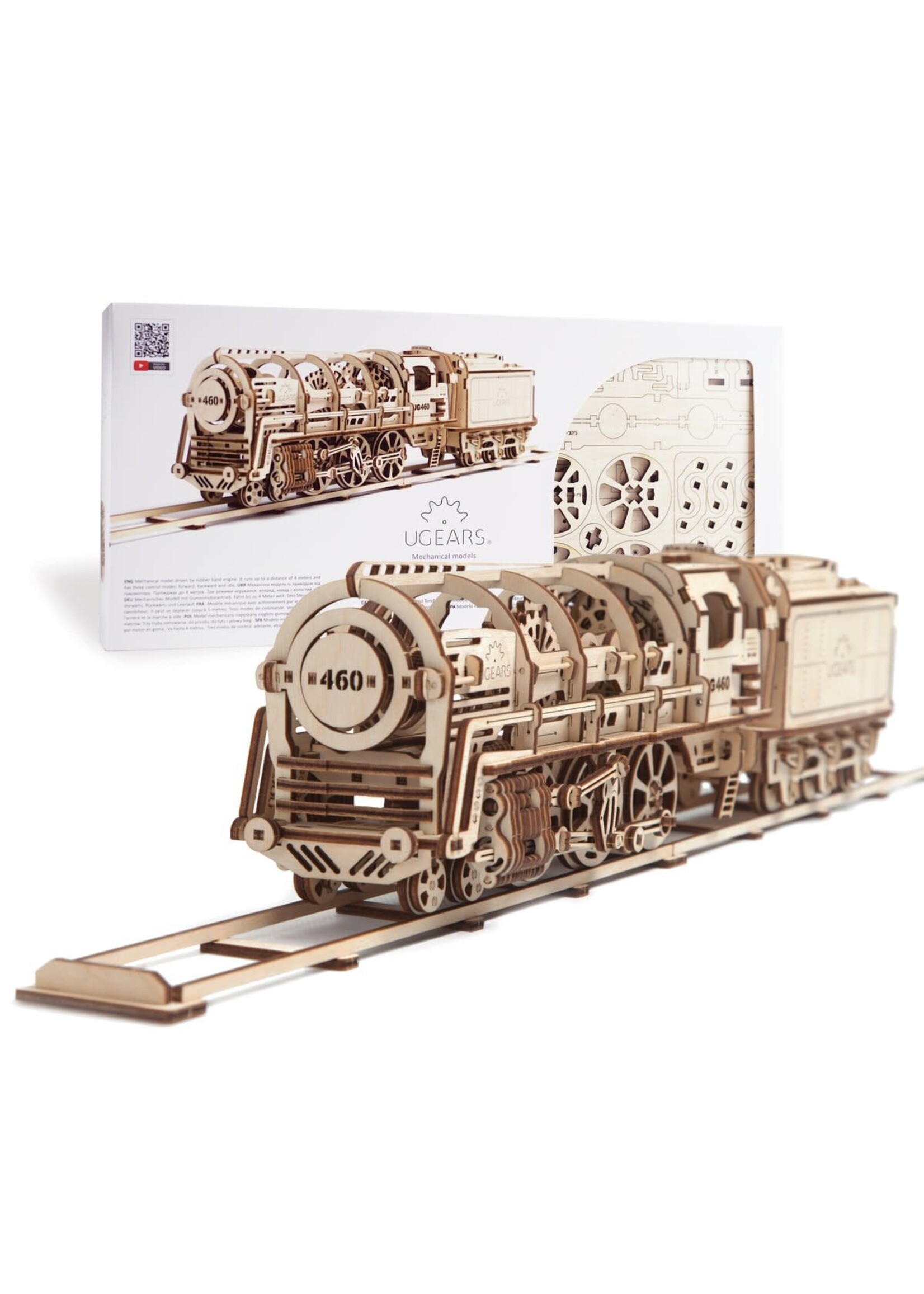 UGEARS UGR70012 Steam Locomotive with Tender (443pc)
