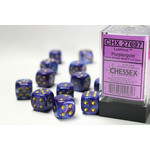 Chessex Dice 16mm 27697 12pc Lustrous Purple/Gold