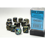 Chessex Dice 16mm 27699 12pc Lustrous Shadow/Gold