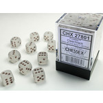 Chessex Dice 12mm 27801 36pc Frosted Clear/Black