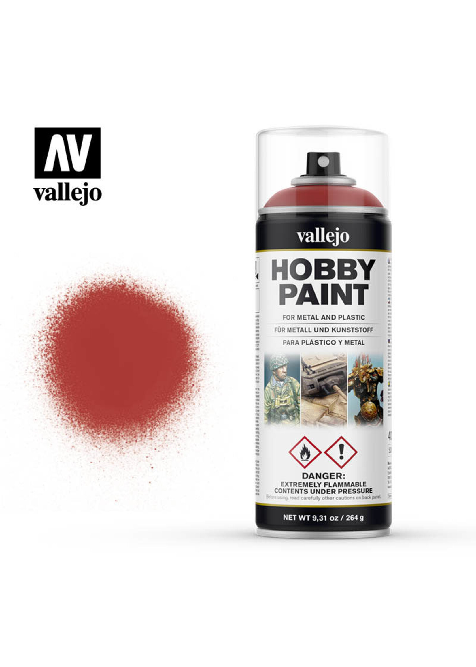 Vallejo VAL28016 Scarlet Red Aerosol (400ml)