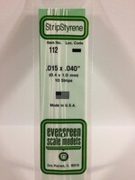 Evergreen Scale Models EVE112 Styrene .015x.040 Strip (10pc)