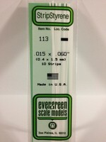 Evergreen Scale Models EVE113 Styrene .015x.060 Strip (10pc)