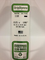Evergreen Scale Models EVE118 Styrene .015x.188 Strip (10pc)