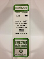 Evergreen Scale Models EVE124 Styrene .020x.080 Strip (10pc)