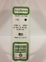Evergreen Scale Models EVE131 Styrene .030x.030in Strip (10pc)