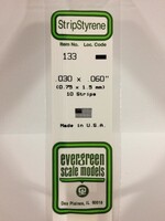 Evergreen Scale Models EVE133 Styrene .030x.060 in Strip (10pc)