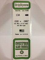 Evergreen Scale Models EVE134 Styrene .030x.080 in Strip (10pc)