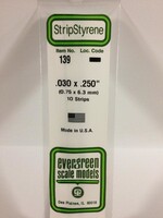 Evergreen Scale Models EVE139 Styrene .030x.250 Strip (10pc)
