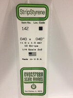 Evergreen Scale Models EVE142 Styrene .040x.040 Strip (10pc)