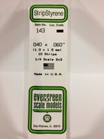 Evergreen Scale Models EVE143 Styrene .040x.060 Strip (10pc)