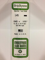 Evergreen Scale Models EVE145 Styrene .040x.100 Strip (10pc)