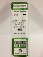 Evergreen Scale Models EVE146 Styrene .040x.125 Strip (10pc)
