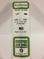 Evergreen Scale Models EVE147 Styrene .040x.156 Strip (10pc)