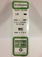 Evergreen Scale Models EVE148 Styrene .040x.188 in Strip (10pc)