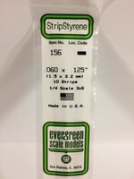 Evergreen Scale Models EVE156 Styrene .060x.125 Strip (10pc)