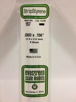 Evergreen Scale Models EVE157 Styrene .060x.156 Strip (9pc)