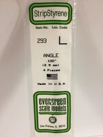 Evergreen Scale Models EVE293 Styrene .100 Angle (4pc)