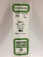 Evergreen Scale Models EVE294 Styrene 1/8'' Angle (3pc)