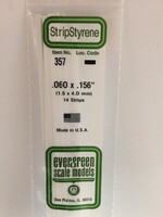 Evergreen Scale Models EVE357 Styrene .060x.156 Strip (14pc)