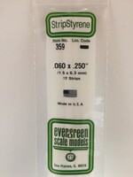 Evergreen Scale Models EVE359 Styrene .060x.250 in Strip (12pc)