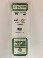 Evergreen Scale Models EVE365 Styrene .080x.100 Strip (12pc)