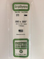 Evergreen Scale Models EVE373 Styrene .080x.500 Strip (5pc)