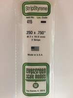 Evergreen Scale Models EVE415 Styrene .250x.750 Strip (2pc)