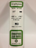 Evergreen Scale Models EVE167 Styrene .080x.156 Strip (8pc)