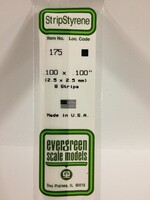 Evergreen Scale Models EVE175 Styrene .100x.100 Strip (8pc)