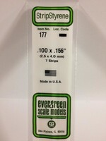 Evergreen Scale Models EVE177 Styrene .100x.156 in Strip (7pc)
