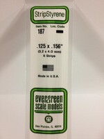 Evergreen Scale Models EVE187 Styrene .125x.156 Strip (6pc)