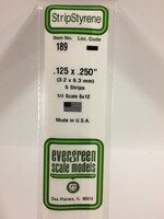 Evergreen Scale Models EVE189 Styrene .125x.250 Strip (5pc)
