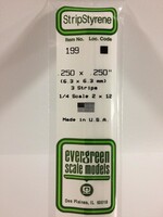Evergreen Scale Models EVE199 Styrene .250x.250 Strip (3pc)