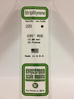 Evergreen Scale Models EVE220 Styrene .035 Rod (10pc)