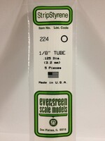 Evergreen Scale Models EVE224 Styrene 1/8 in Tube (5pc)