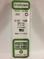 Evergreen Scale Models EVE223 Styrene 3/32 in Tube (6pc)