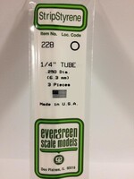 Evergreen Scale Models EVE228 Styrene 1/4'' Tube (3pc)