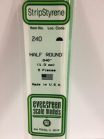 Evergreen Scale Models EVE240 Styrene .040 Half-Round (5pc)