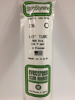 Evergreen Scale Models EVE236 Styrene 1/2 in Tube (2pc)