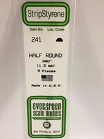 Evergreen Scale Models EVE241 Styrene .060 Half-Round (5pc)