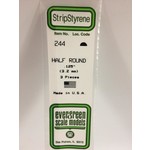 Evergreen Scale Models EVE244 Styrene .125 in Half-Round (3pc)