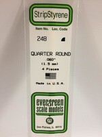 Evergreen Scale Models EVE248 Styrene .060 Quarter-Round (4pc)
