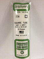 Evergreen Scale Models EVE256 Styrene 3/8'' Square Tube (2pc)