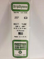 Evergreen Scale Models EVE257 Styrene .125x.250 Rectangular Tube (3pc)